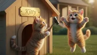 Catmama and kitten playing satisfying  game cute catvideo story