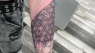 Geometric dot work tattoo - Real Time