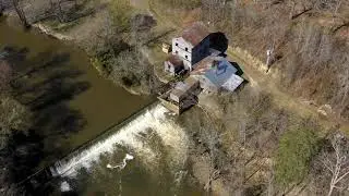 DJI Mavic 2 Pro-Google Earth. Historic Webb's Mill on the Tar River. West of Spring Hope, NC. Medium