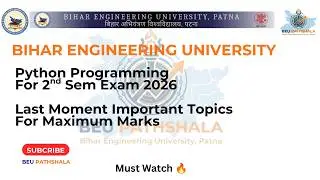 BEU Patna | 2nd Sem Python Programming Last-Minute Important Topics & Questions 2026 #beupatna