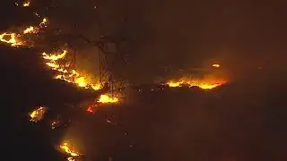 LIVE: Rapidly-growing Sylmar brush fire threatens homes, power lines I ABC7