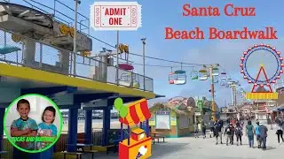 Santa Cruz Beach Boardwalk Kiddie Rides, Arcade & Beach 2021| Lucas and Mathias | Vlog E09