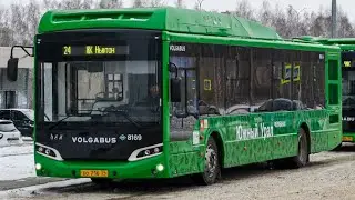 Поездка на автобусе Volgabus-5270.G2 (CNG) ( 2024 г.в ), ео 716 74, борт 8169, маршрут 24