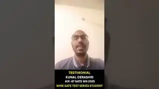 AIR 87 ,GATE MN 2025 , Kunal Derashri, Testimonials cum feeling of student for MINE GATE #minegate