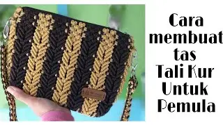 Tutorial Tas Tali Kur Motif Padi // Tutorial tas tali kur untuk pemula //Macrame Bag