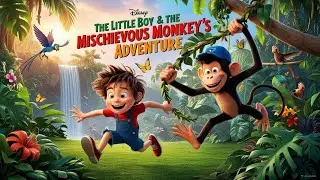 The Little Boy & The Mischievous Monkey's Adventure | Fun jungle story for kids