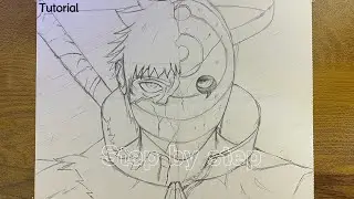 How to draw obito with broken mask 🤪!! || tutorial || obito