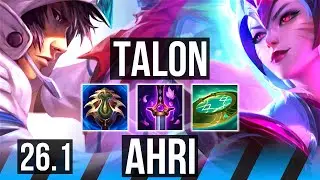 TALON vs AHRI (MID) | Good KDA: 18/1/6, 5k gold comeback | KR Challenger | 26.1