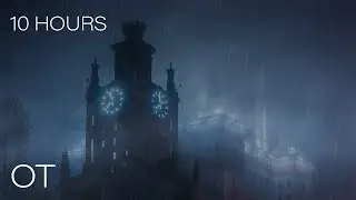 Foggy Stormy Night in Moscow | Thunder & Rain Sounds Ambience | Relax | Study | Sleep | 10 HOURS