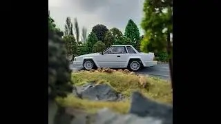 Avant Slot Nissan 240RS White Road Car fitted with Staffs Slot Cars UK White BBS Wheels.