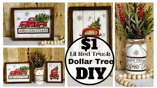 Dollar Tree DIY | Lil Red Truck Christmas Decor | Christmas 2020 | Farmhouse