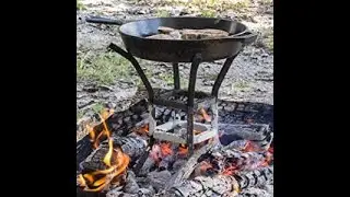 Campfire skillet holder lodge campfire stand for cast iron skillet