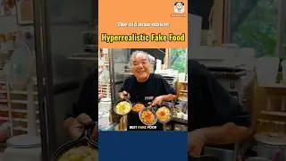 The old man makes hyperrealistic fake food