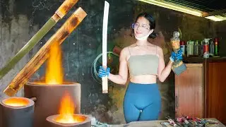 Amazing! He Brought a Car Spring to Forge a Sharp Sword 🔥 You Won’t Believe What She Created!