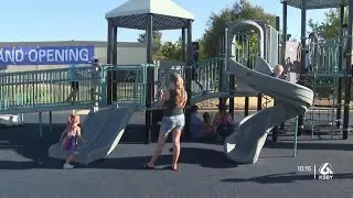 Virginia Peterson Elementary School reveals brand-new playground equipment
