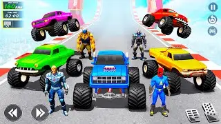 Superhero Monster Truck Mega Ramp Racing Simulator-Impossible GT Car Stunts Driving_Android Gameplay