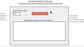 Pick 3 System Generator