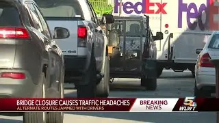 Closure of major interstate bridge in Cincinnati creates traffic backups across entire city