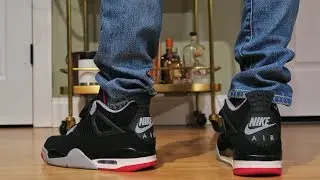 Air Jordan Retro 4 &ldquo;Bred&rdquo; NIKE AIR 2019 On Feet