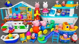 100 Minutes Satisfying with Unboxing Cute Peppa's Cruise Ship, Peppa Pig Seaside Travel Toy Set