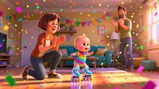 Roller Skates With Baby | Fun Skating Song for Kids | Playful Adventure Nursery Rhyme