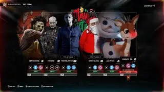 WWE 2K25 leather face  pin head michael myers vs santa 🎅 jack frost  rudolph red noise reindeer 