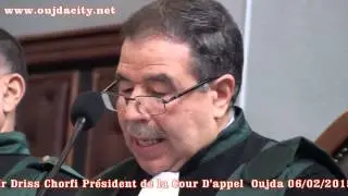 السيد ادريس شرفي الرئيس الأول لمحكمة الاستئناف بوجدة يقدم حصيلة السنة القضائية 2014