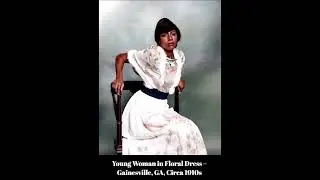 Animated Portrait of a Young Woman in Floral Dress &ndash; Gainesville, GA, Circa 1910s