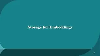 Vector embeddings, storage, and  search - SMU ML2 Final Presentation