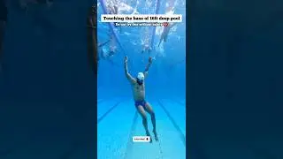 Touching the bottom of 16ft Deep Pool 🏊 #swimming #swimmingtips #swim #deepwater #swimmingpool