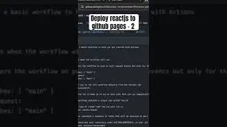 Github setting for auto deployment using actions with reactjs. #reactjs #githubactions