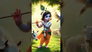 वृंदावन में श्रीकृष्ण की मधुर बांसुरी | Krishna Playing Flute with Cows||🙏#krishnabhakti