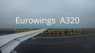 Eurowings A320 Takeoff from Leipzig / Halle Airport LEJ clouds  #4K60