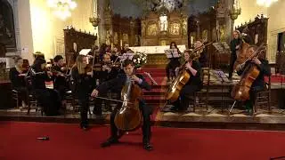 Benjamin Branson (12) performs Faure Elegie with the UniArt Chamber Orchestra, in Paris 11.11.2021