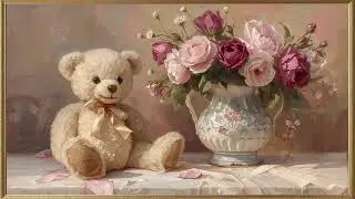 Teddy Bear & Roses Valentine Frame TV Art 4K | Valentine's Day Samsung Frame TV Romantic Screensaver
