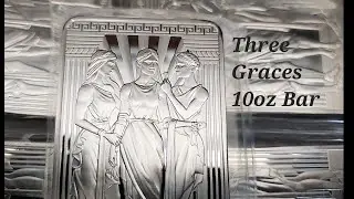 NICE! 10oz Three Graces Silver Bar | Royal Mint Great Engravers