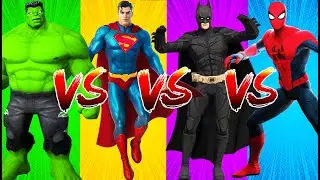 SUPERHERO COLOR DANCE CHALLENGE Hulk vs Superman vs Batman vs Spider-Man