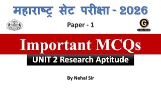 Most Important MCQs on Research Aptitude | MHSET  Paper 1 Preparation 2026