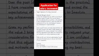 Application for Salary Increment #application #letter