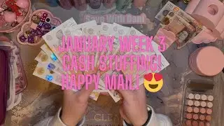 January week 3 cash stuffing! Plus happy mail!! Com budget with me ☺️💕