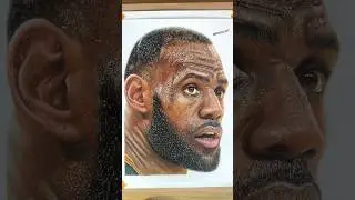 Final Result &ndash; Drawing LeBron James in Hyperrealistic Style #shorts #coloredpencils #shortsart