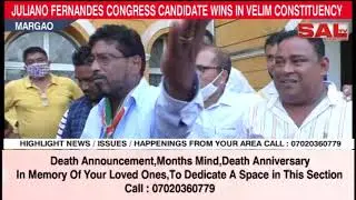 JULIANO FERNANDES CONGRESS CANDIDATE WINS IN VELIM CONSTITUENCY