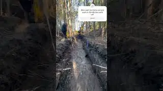 The world needs ditch diggers to! Digging a new storm water line. #caterpillar #stormwater #exavator