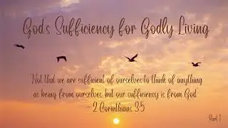 God's Sufficiency for Godly Living, Part 1e (Radio Broadcast: 1/16/2026)