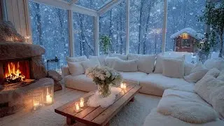 HAPPY NEW YEAR 2026 🎉 10 Hours Winter Piano Music  Cozy Fireplace & Snow Outside for Relaxation