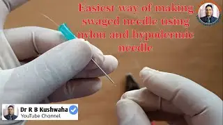 Making of swaged needle using nylon and hypodermic needle/#टांके लगाना का सस्ता और आसान तरीका