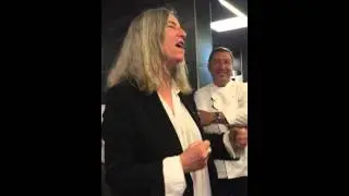 Patty Smith at celler de can Roca kitchen