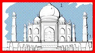Color by Number Taj Mahal India Zen Color App #coloringbook #travel