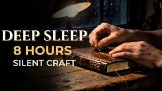 ASMR Bookbinding for Deep Sleep (8 Hours)📖 Hand-Binding Leather in the Rain (Audio-First)