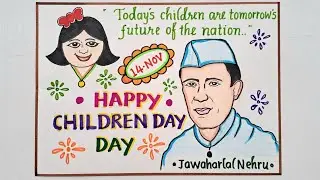 Children's Day Drawing//Children's Day Poster //How to Draw Children's Day Chart for Project work